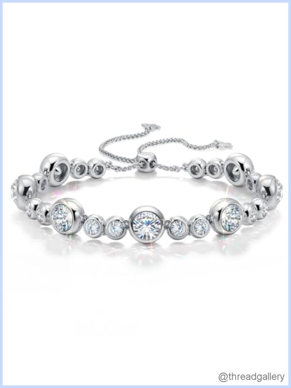 Tennis Bracelet Swarovski Crystals Adjustable 6-7.5in Sparkling Jewelry Gift